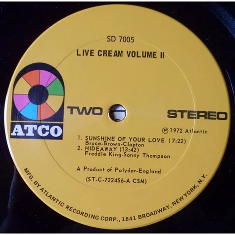 Cream - Live Cream Volume II