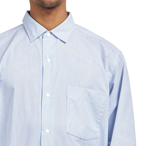 nanamica - Regular Collar Stripe Wind Shirt (Sax) | HHV