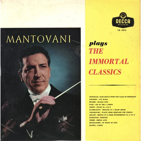 Mantovani And His Orchestra - Mantovani Plays The Immortal Classics