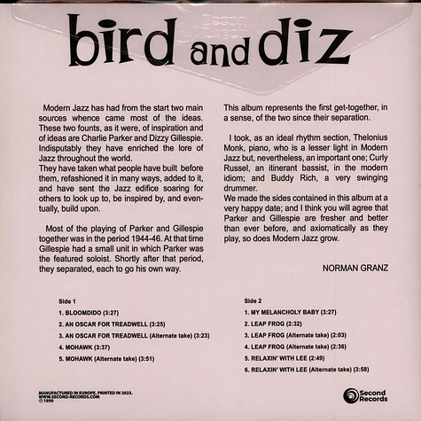 Parker Charlie And Gillespie Dizzy - Bird And Diz