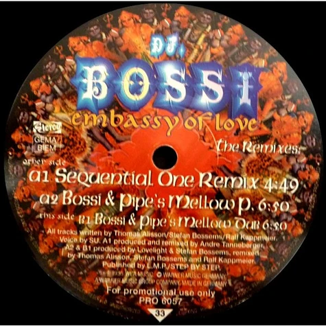 Bossi - Embassy Of Love (The Remixes)