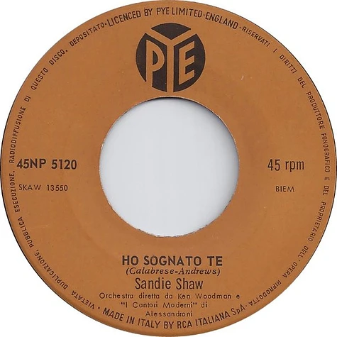 Sandie Shaw - Ho Sognato Te / La Danza Delle Note