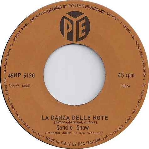 Sandie Shaw - Ho Sognato Te / La Danza Delle Note