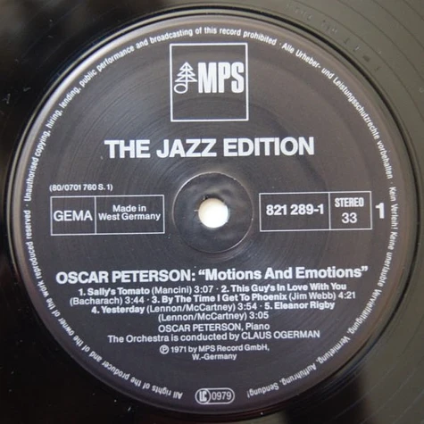 Oscar Peterson - Motions & Emotions