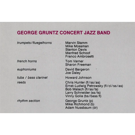 The George Gruntz Concert Jazz Band - First Prize