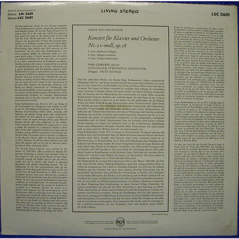 Sergei Vasilyevich Rachmaninoff, Van Cliburn, Chicago Symphony Orchestra • Fritz Reiner - Klavierkonzert Nr. 2 c-moll