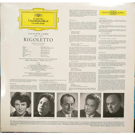 Giuseppe Verdi, Gisela Vivarelli, Dietrich Fischer-Dieskau, Ernst Kozub, Horst Stein - Rigoletto