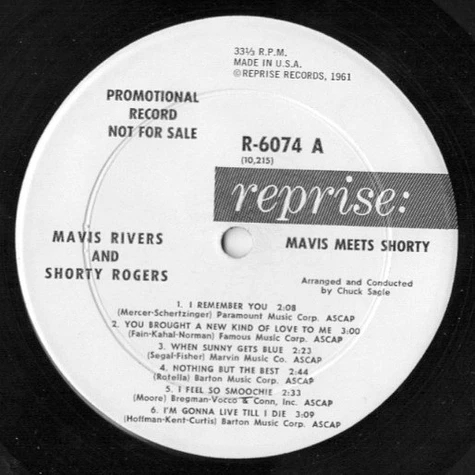 Mavis Rivers And Shorty Rogers - Mavis Meets Shorty