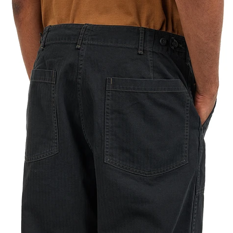 orSlow - Herringbone Twill Summer Fatigue Pants (Black) | HHV