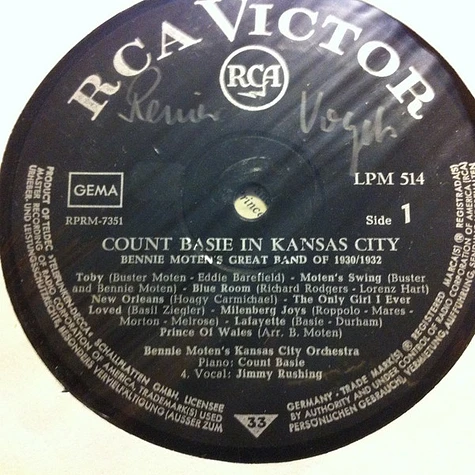 Count Basie / Bennie Moten's Kansas City Orchestra - Count Basie In Kansas City: Bennie Moten's Great Band Of 1930-1932