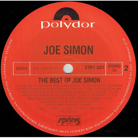 Joe Simon - The Best Of