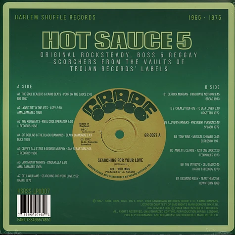 V.A. - Hot Sauce Volume 5: Original Rocksteady Boss & Reggay Scorchers 1965-1975