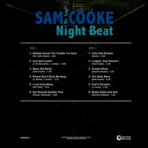 Sam Cooke - Night Beat Blue Vinyl Edition