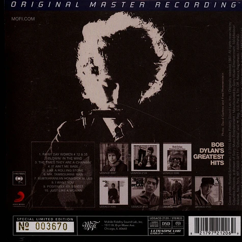 Bob Dylan - Bob Dylan's Greatest Hits Numbered Hybrid SACD