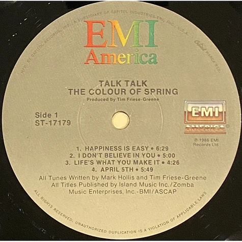 Talk Talk - The Colour Of Spring