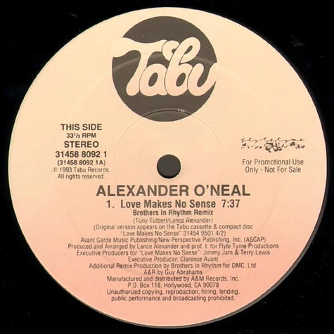 Alexander O'Neal - Love Makes No Sense (Brothers In Rhythm Remixes)