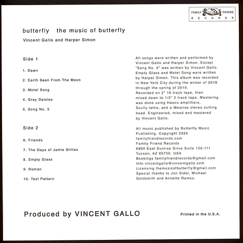 Butterfly (Vincent Gallo and Harper Simon) - The Music of