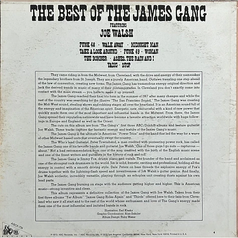 James Gang Featuring Joe Walsh - The Best Of James Gang Featuring Joe Walsh