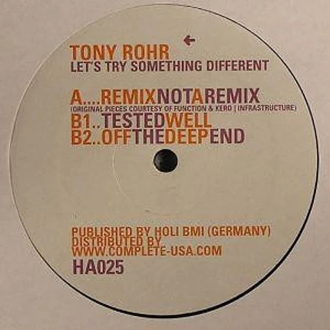 Tony Rohr - Let's Try Something Different