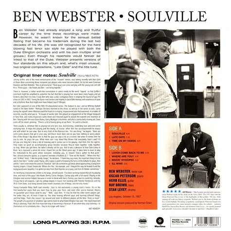 Ben Webster - Soulville Limited Edition