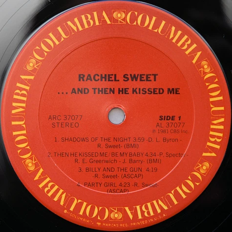 Rachel Sweet - ...And Then He Kissed Me