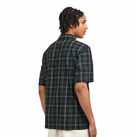 FRED PERRY TARTAN SHIRT ネイビー 半袖 Fred Perry - Tartan Twill Short Sleeve Shirt (Navy) | HHV