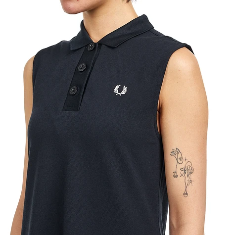 FRED PERRY Sleeveless Dress ネイビー Sleeveless Polo Dress／ノースリーブポロワンピース