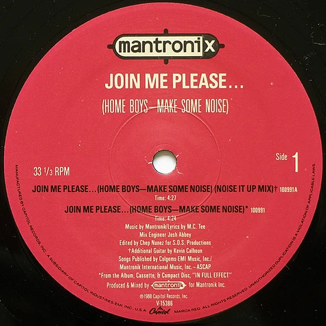 Mantronix - Join Me Please... (Home Boys - Make Some Noise)