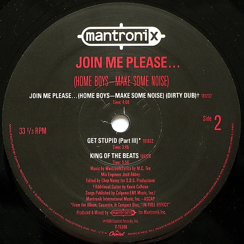 Mantronix - Join Me Please... (Home Boys - Make Some Noise)