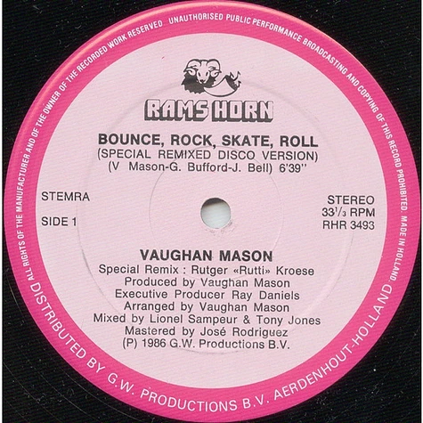 Vaughan Mason & Crew - Bounce, Rock, Skate, Roll (Special Remixed Disco Version)