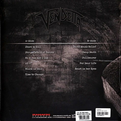 Vendetta - Black As Coal Limited Red Vinyl Edition