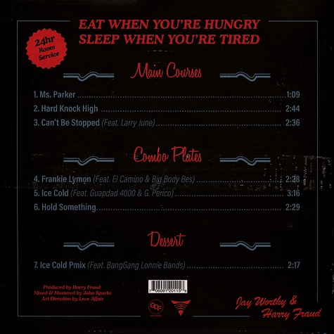 Jay Worthy & Harry Fraud - Eat When You're Hungry Sleep When Your Tired Black Vinyl Edition