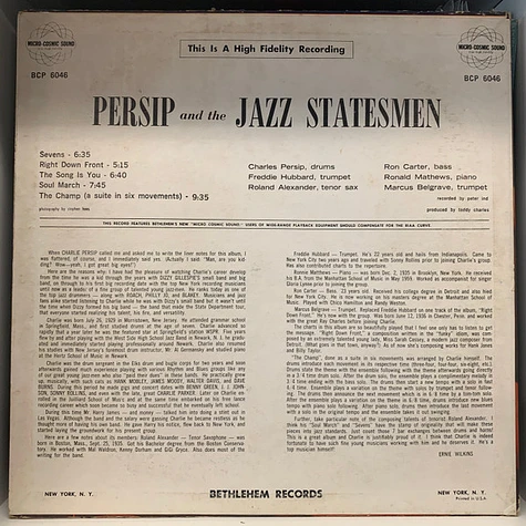 Charlie Persip's Jazz Statesmen - Charles Persip And The Jazz Statesmen