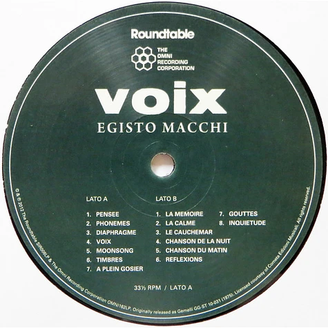 Egisto Macchi - Voix