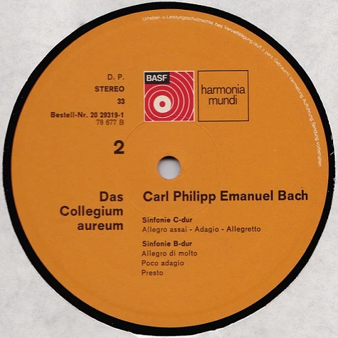 Carl Philipp Emanuel Bach - Collegium Aureum - Vier Hamburger Sinfonien