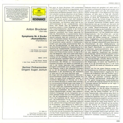 Anton Bruckner, Berliner Philharmoniker, Eugen Jochum - Symphonie Nr. 4 »Romantische«