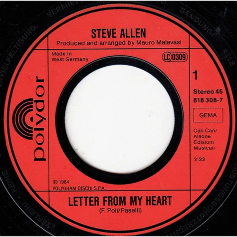 Steve Allen - Letter From My Heart (Original Version)