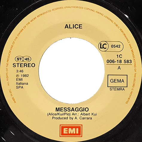 Alice - Messaggio