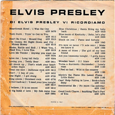 Elvis Presley - Are You Lonesome To-Night? / I Gotta Know