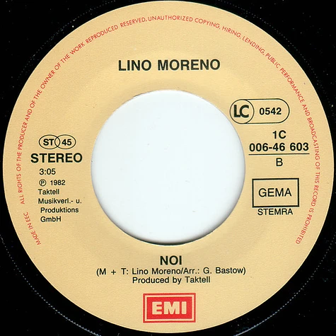 Lino Moreno - Questo Grande Amore / Noi