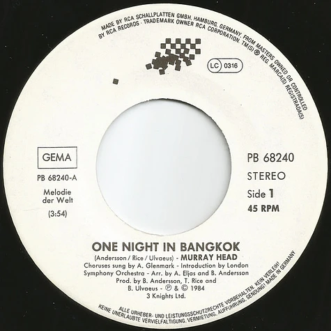 Murray Head - One Night In Bangkok