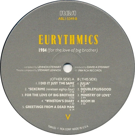 Eurythmics - 1984 (For The Love Of Big Brother)