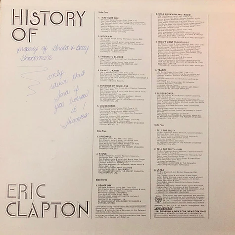 Eric Clapton - History Of Eric Clapton