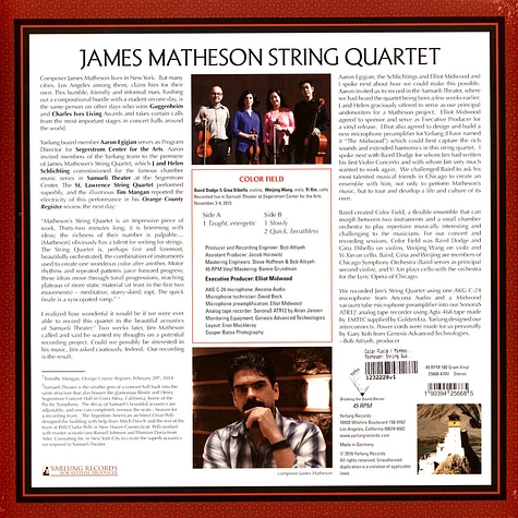 Color Field / Matheson - Matheson: String Quartet