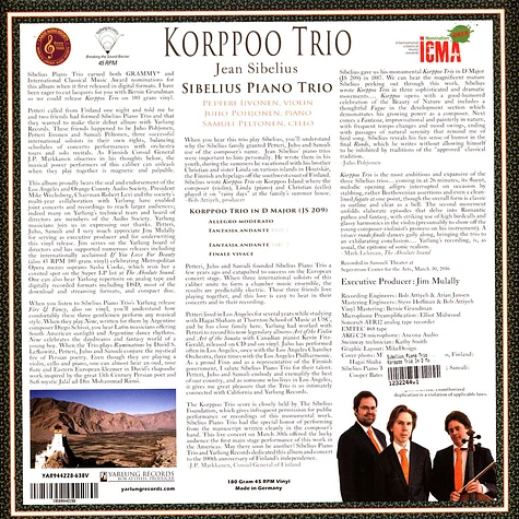 Sibelius Piano Trio - Korppoo Trio In D Major (Js 209)