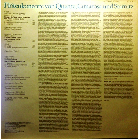 Johann Joachim Quantz, Domenico Cimarosa, Carl Stamitz - Flötenkonzerte