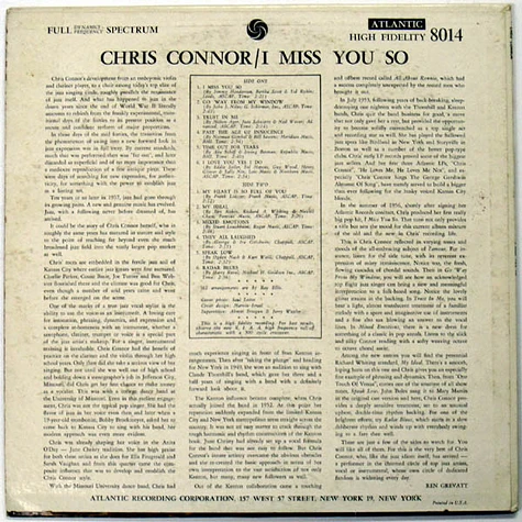 Chris Connor - I Miss You So