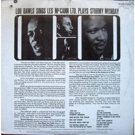 Lou Rawls / Les McCann Ltd. - Stormy Monday