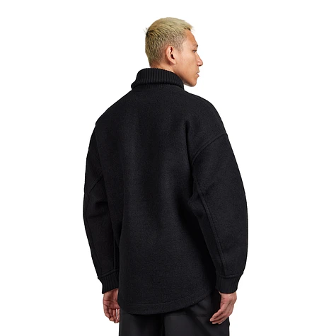 and wander - Wool Shaggy Jacket Long (Black) | HHV