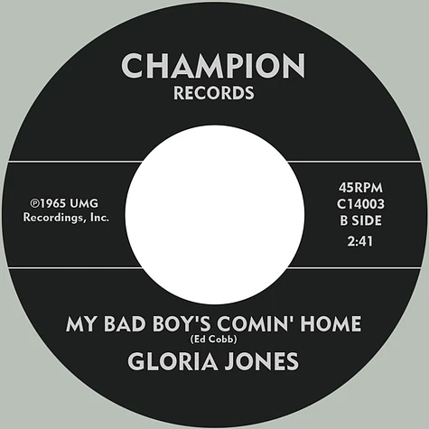 Gloria Jones - Tainted Love / My Bad Boy's Comin' Home Record Store Day 2025 Edition